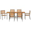 vidaXL Garden Dining Set 7 pcs Grey and Brown Poly Rattan