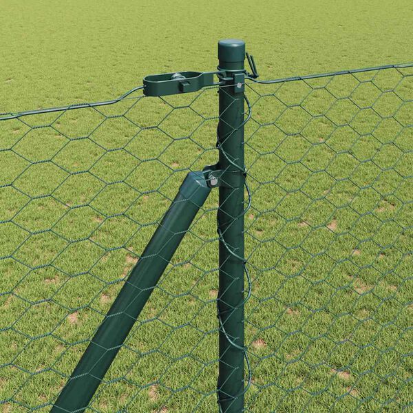 vidaXL Fence Post Green 100 x 1.5 m (36 mm mesh) Steel and PVC