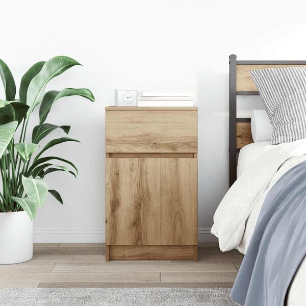 vidaXL Bedside Cabinet Artisan Oak 39x35x65 cm Engineered Wood
