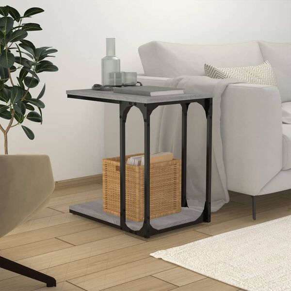 vidaXL Side Table Grey Sonoma 50x35x52 cm Engineered Wood