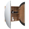 vidaXL Bathroom Cabinet with Round Mirror&LED Oak 54x54x17.5 cm