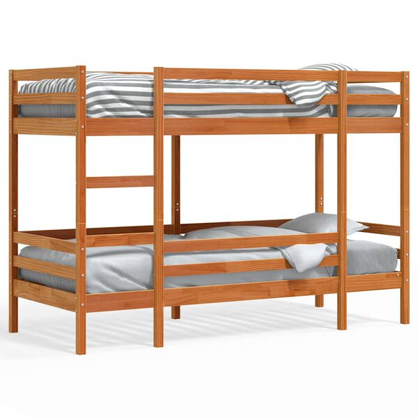 vidaXL Bunk Bed without Mattress Wax Brown 90x190 cm Single Solid Wood Pine