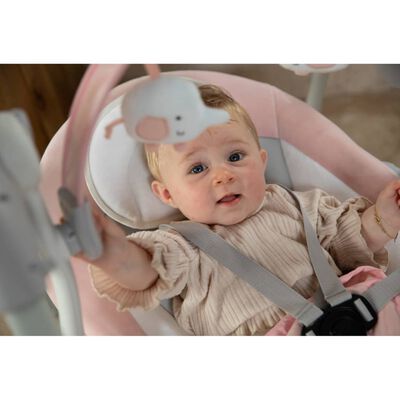 Bo Jungle Portable Baby Swing Dolphy Grey and Pink