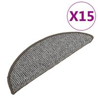vidaXL Carpet Stair Treads 15 pcs Grey 56x17x3 cm