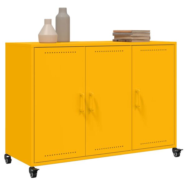 vidaXL Sideboard Mustard Yellow 100.5x39x72 cm Steel