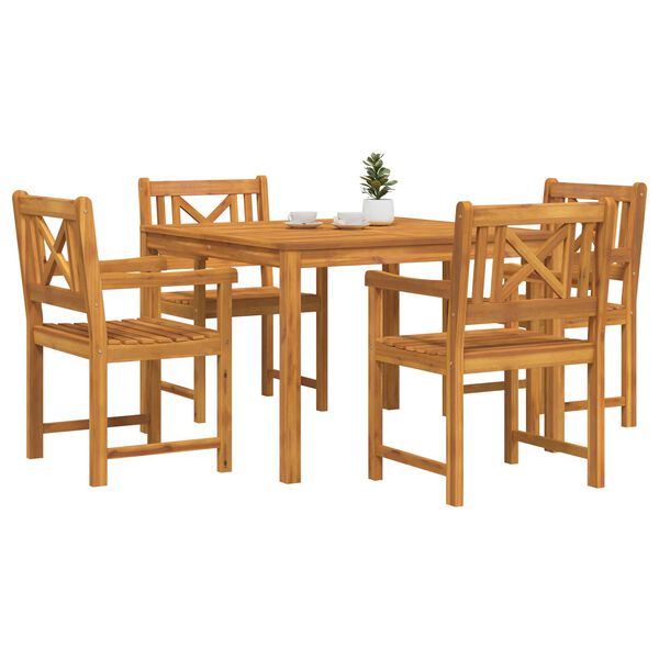 vidaXL Garden Dining Set 5 pcs Brown Solid Acacia wood