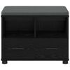 vidaXL Hall Bench with Cushion with Drawer Black Oak 60 x 38 x 46 cm