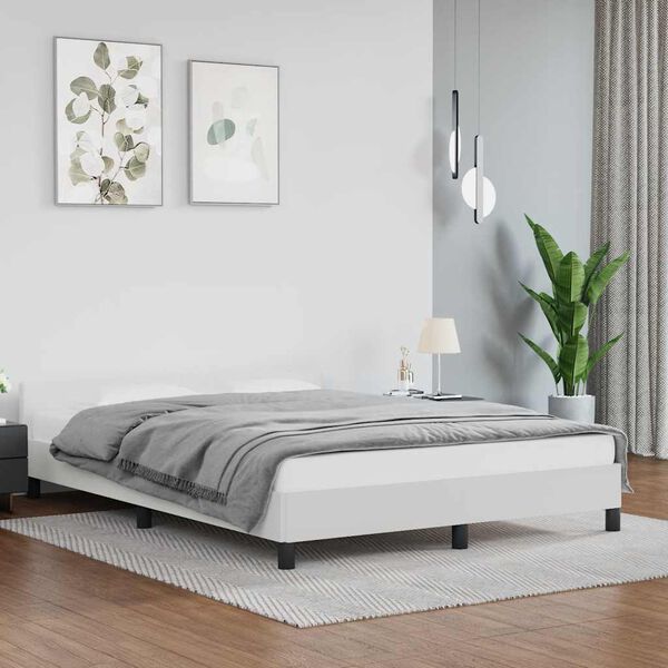 vidaXL Bed Frame without Mattress White 180x200cm Super King Faux Leather