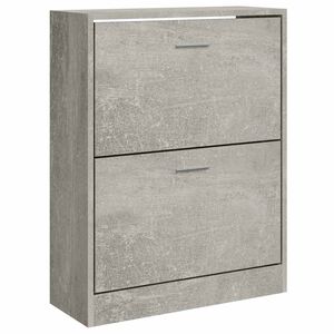 vidaXL Shoe Cabinet Concrete Grey 63x24x81 cm Engineered Wood