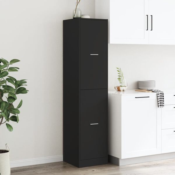 vidaXL Apothecary Cabinet Black 40x41x174.5 cm Engineered Wood
