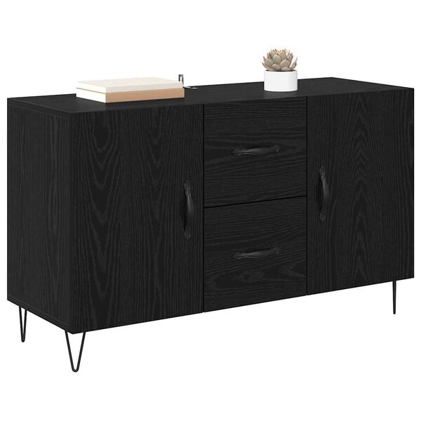 vidaXL Sideboard Black Oak 100 x 36 x 60 cm Engineered Wood