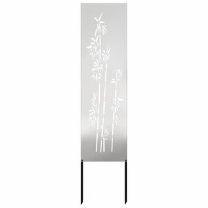 vidaXL Garden Privacy Screen Floral Silver 32 x 140 cm Stainless steel