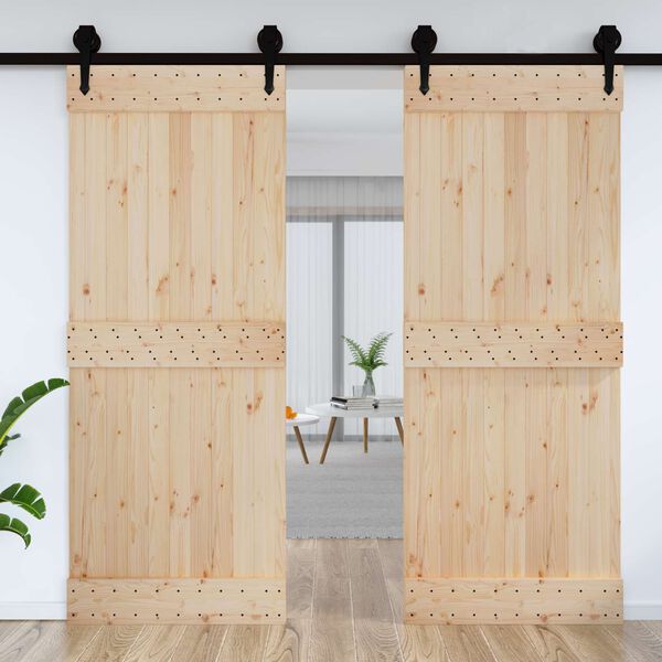 vidaXL Door NARVIK Natural 90 x 210 cm Solid Pine Wood
