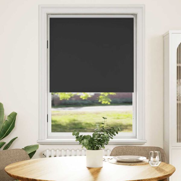 vidaXL Roller blind blackout 104.4x175 cm Fabric Width 100 cm black