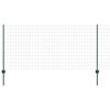vidaXL Euro Fence with Post 25 x 1 m PVC-Coated Steel Green Mesh