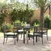 vidaXL Garden Dining Set 5 pcs Black Poly Rattan