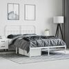 vidaXL Metal Bed Frame without Mattress with Headboard White 135x190cm