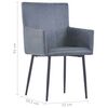 vidaXL Dining Chairs with Armrests 2 pcs Grey Faux Suede Leather