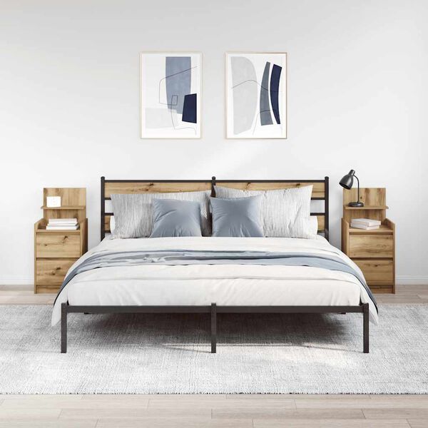 vidaXL Bedside Cabinets with 2 Drawers 2 pcs Artisan Oak 38x34x80 cm