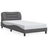vidaXL Bed Frame with LED without Mattress "Hvar" Grey 100x200 cm
