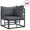 vidaXL Garden Sofa Set with Cushion 11 pcs Black Aluminium