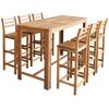 vidaXL Bar Table and Chair | Brown | Solid acacia wood with oil finish | Durable