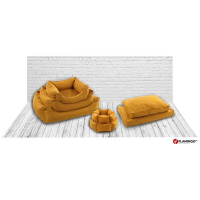 FLAMINGO Dog Bed with Zipper Ziva Hexagonal 50x18 cm Ochre