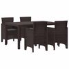 vidaXL Garden Dining Set 5 pcs Brown Polt rattan