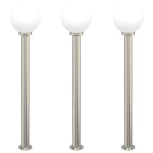 vidaXL Bollard Lights 3 pcs 120 cm Stainless Steel IP44