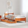 vidaXL Bed Frame without Mattress Wax Brown 75x190 cm Small Single Solid Wood Pine
