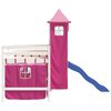 vidaXL Kids' Loft Bed with Tower without Mattress Pink 90x200 cm