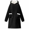 vidaXL Blanket Hoodie Black L Fleece and Flannel