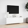 vidaXL TV Wall Cabinet with LED Lights White 135x31x39.5 cm