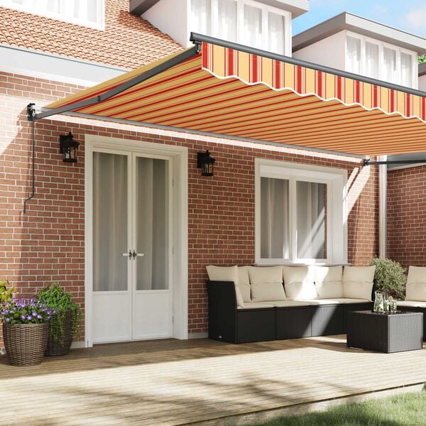 vidaXL Awning Yellow and Orange 500 x 300 x 165 cm Polyester and Metal