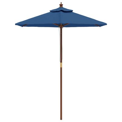 vidaXL Garden Parasol with Wooden Pole Azure Blue 196x231 cm