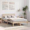 vidaXL Bed Frame with Headboard Natural 135 x 190 cm Solid Pine Wood