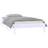 vidaXL LED Bed Frame without Mattress White 75x190 cm Small Single Solid Wood