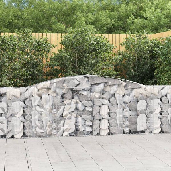 vidaXL Arched Gabion Basket 400x30x100/120 cm Galvanised Iron