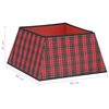 vidaXL Christmas Tree Skirt Red and Black 48x48x25 cm