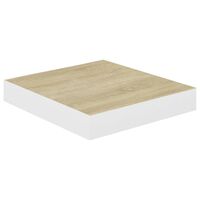 vidaXL Floating Wall Shelf Oak and White 23x23.5x3.8 cm MDF