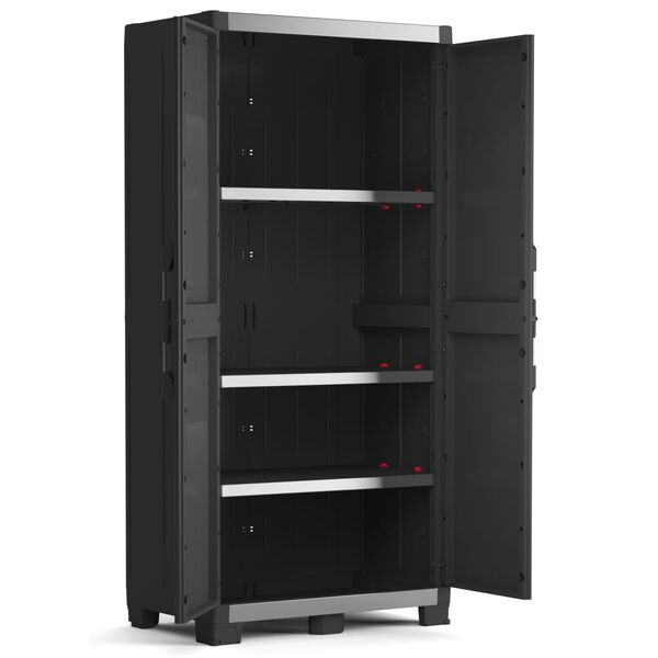 Keter Storage Cabinet with Shelves Garage XL Black and Sliver 188 cm