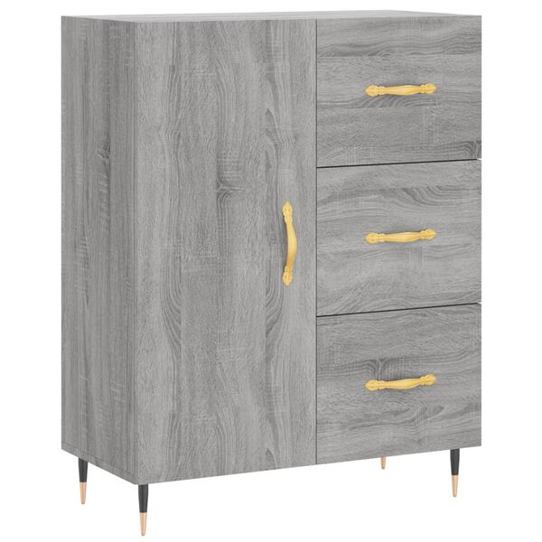 vidaXL Sideboard Grey Sonoma 69.5x34x90 cm Engineered Wood