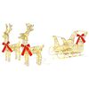 vidaXL Reindeer Pull Sleigh Warm White 30 x 12 x 55 cm PET