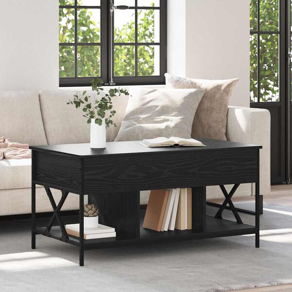 vidaXL Coffee Table Black Oak 100 x 55 x 48.5 cm Engineered Wood