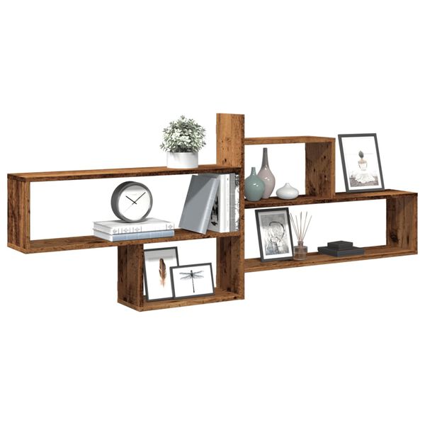 vidaXL Wall Shelf Old Wood 167.5x18x68 cm Engineered Wood