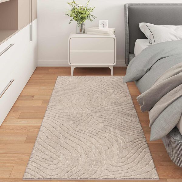 vidaXL Area Rugs Rectangular PALMERAS Beige 200 x 80 cm Polyester