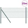 vidaXL Fence Post Green 25 x 0.4 m (40 x 40 mm mesh) Steel and PVC
