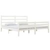 vidaXL Bed Frame without Mattress White Solid Wood Super King