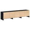 vidaXL TV Cabinet with LED Black Oak 165 x 34 x 40 cm Engineered Wood