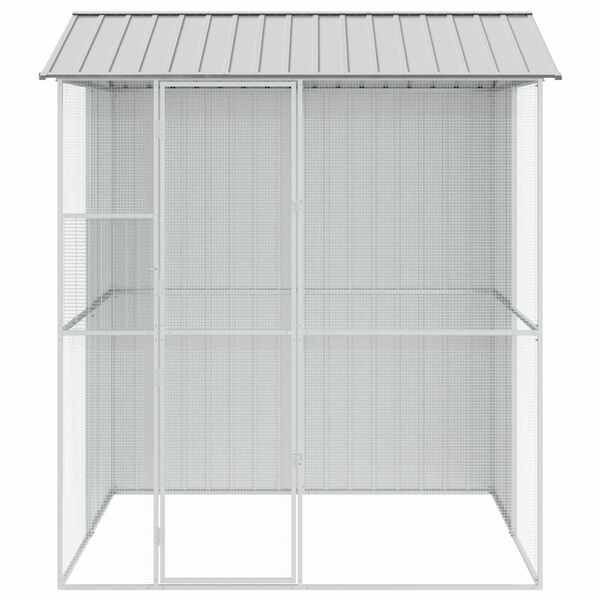 vidaXL Bird Cage with Storage Grey 215 x 210 x 247 cm Galvanised Steel
